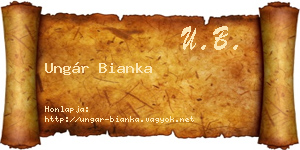 Ungár Bianka névjegykártya